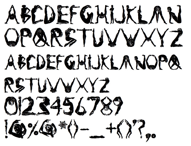 HumanAlphabet Bold Font example