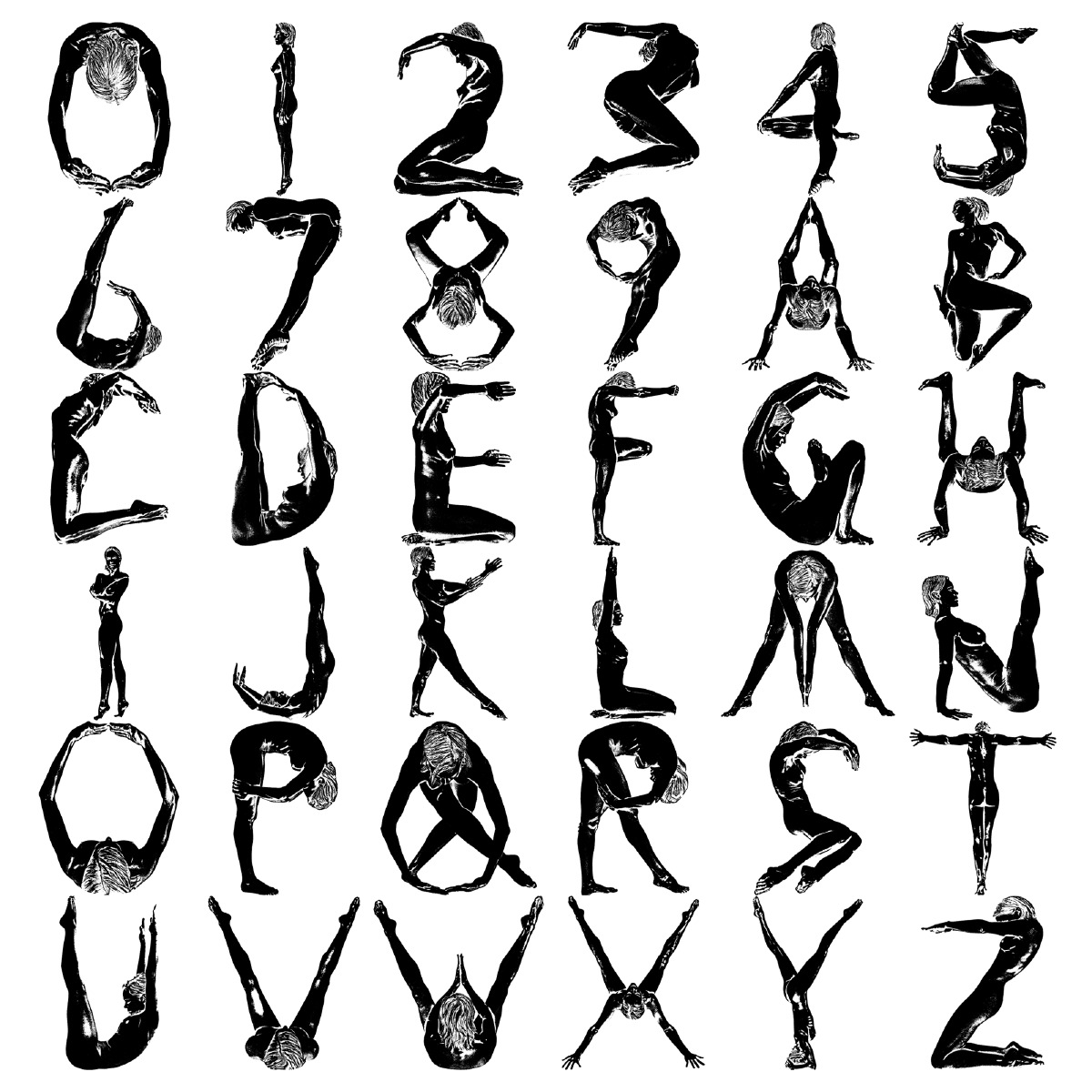 Human Alphabet Block Font Images - Human Font